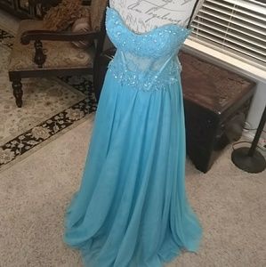 Strapless Two Piece Prom Dress